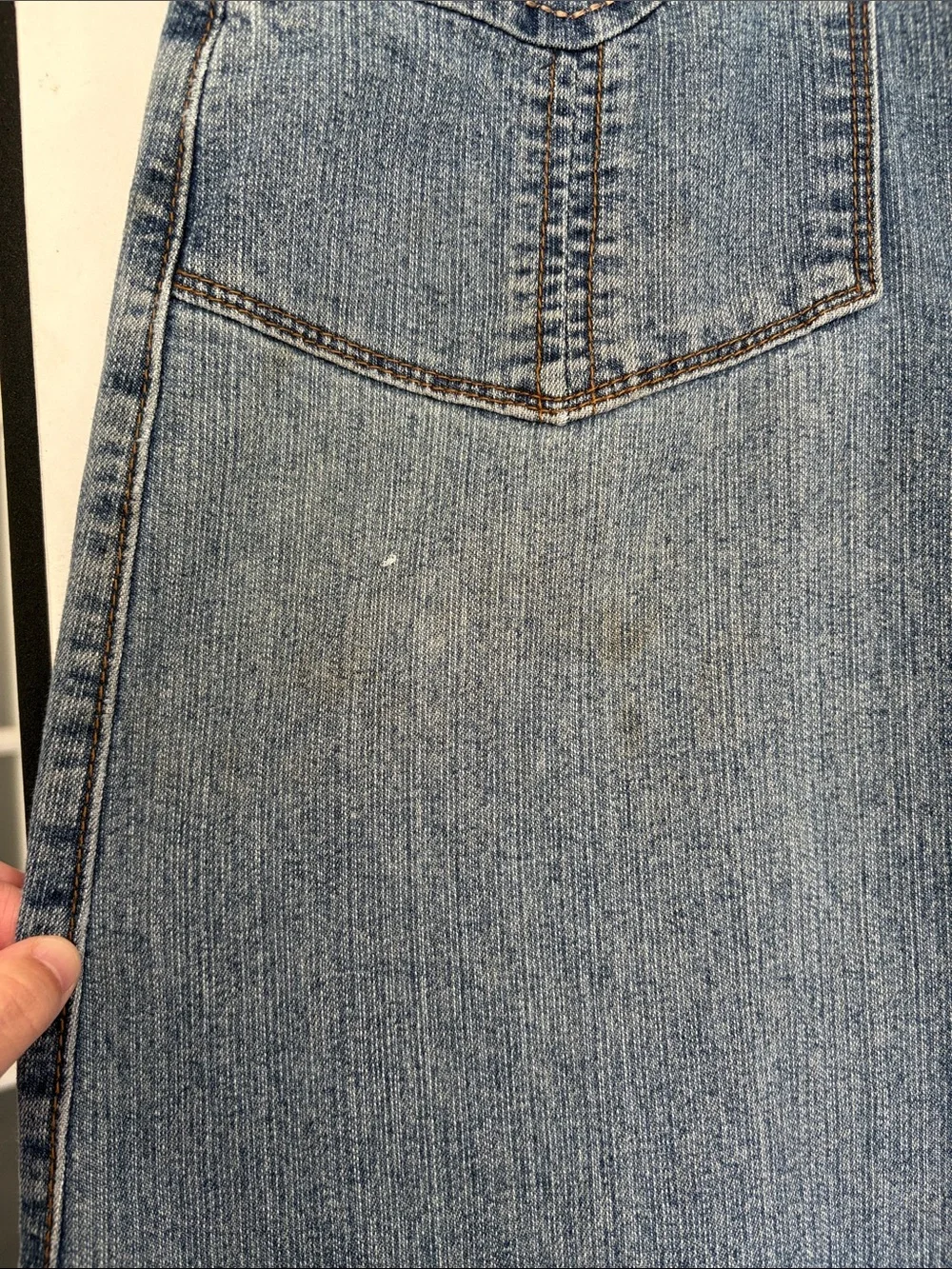 Cato Light Wash Denim Skirt with Contrast Topstitching